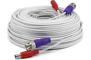 Swann 30m Security Extension Cable with BNC Connectors & Fire Rated UL Rating for DVR Security Cameras & Systems, White