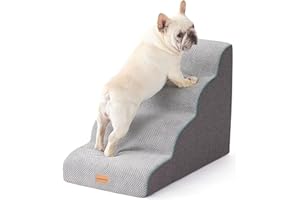 Gardner Pet Hundetreppe für kleine Hunde 50cm, Haustiertreppe Hundetreppe 4 Stufen, Hunderampe aus hochdichtem Schaumstoff mit rutschfestem wasserdichtem Stoffbezug für Bett, Sofa, Couch