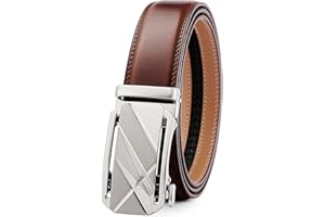 guvoosm Ceinture pour Homme en Cuir Véritable avec Boucle Automatique Largueur-3.5cm