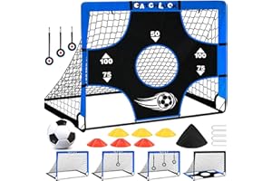 CATCHLUCK Football Goal Posts for Garden Kids Goal Target 5 In 1 Portable Foldable Kids Football Net Indoor Outdoor Training Equipment with Target and Carry Bag
