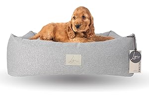 Ligo Buddy Elegance- Lettino Cuccia per cani realizzata in Italia. Cuscino materasso per Cane cuccetta completamente sfoderabile e lavabile in lavatrice. (S/M: 70 X 65 cm, GRIGIO PERLA)