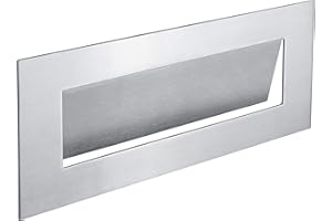 Tapa para periódicos Gedotec de acero inoxidable para puertas de entrada de casa y apartamento | Apertura para puerta de entrada de puerta de acero inoxidable | 1 pieza - Cubierta hacia el interior