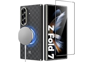 BENKS 3 in 1 für Samsung Galaxy Z Fold 7 Hülle mit Panzerglas, Scharnierschutz Handyhülle für Z Fold7, Ultradünn Magnetische Schutzhülle aus Kevlar Aramidfaser und PC, ArmorAir ArmorGrid