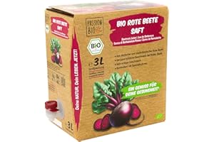 PASSIONBIO Jus de betterave bio, 3 L – 100% jus lacto-fermenté, embouteillé en Allemagne, goût doux, sans sucre ajouté (loi), contient naturellement du sucre.