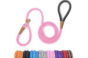 lynxking Dog Leash Slip Rope Lead Leash Strong Heavy Duty Braided Rope No Pull Training Lead Leashes for Medium Large and Small Dogs
