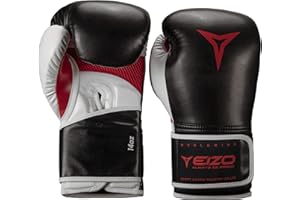 Guantoni Boxe Eizo Guanti Boxe e Kick Boxing, Muay thai in Pu Leather Guanti MMA, Kick Boxing, Sparring e Pugilato con alto Assorbimento degli Urti Confortevoli e Resistenti