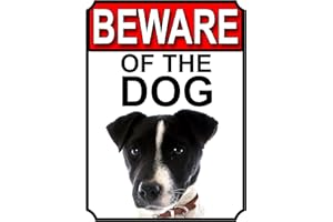 SHAWPRINT LIMITED SHAWPRINT BEWARE OF THE DOG METAL GATE SIGN JACK RUSSEL 200MM X 150MM (1141H1)