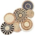 Déco Murale Boho En Rotin - Lot De 9 Pièces Tissées Suspendues - Style Rustique Naturel Pour Chambre, Salon, Cuisine, Entrée - 3