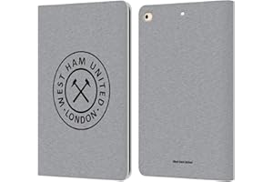 Head Case Designs Officially Licensed West Ham United FC London Crest Graphics Leather Book Wallet Case Cover Compatible With Apple iPad 9.7 2017 / iPad 9.7 2018