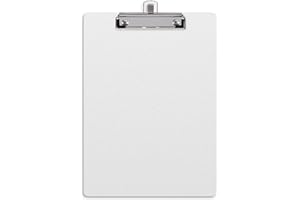 Piasoenc Wood Clipboards, Recycled Hardboard Clipboards, White Clipboard for Office, School, Teacher, A4 Standard Size 9" x 12.5", Paper Clip Holder, Document Holder, Writing Board with Pen Holder