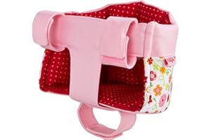 HABA Puppen Fahrradsitz Blumenwiese, Puppensitz für Fahrrad, Laufrad und Schlitten, Puppenzubehör für Kinder ab 18 Monaten, Tragesitz mit Klettverschluss – 1304109001