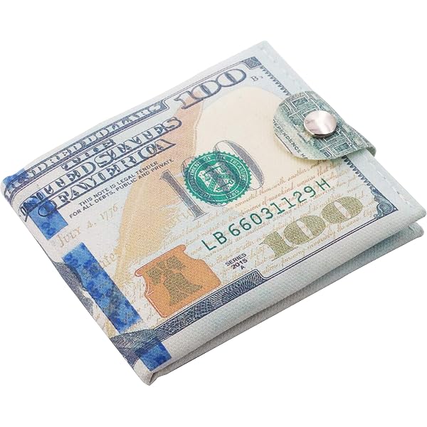 LUCKBOOSTIUM $100 Bill Trifold Wallet - Nylon & Canvas Wallet With ID Window, Fun Design For Men, Women & Teens - View #9