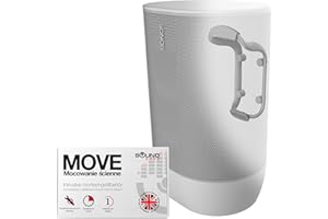 SOUND BASS Uchwyt ścienny do głośnika Move, odporny na warunki atmosferyczne, kompatybilny z Sonos Move & Move 2, w zestawie akcesoria montażowe, księżycowa biel