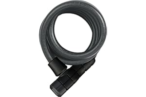 ABUS candado de cable espiral Booster 6512K/180 - Candado de bicicleta de cable espiral superflexible nivel de seguridad 4-180 cm