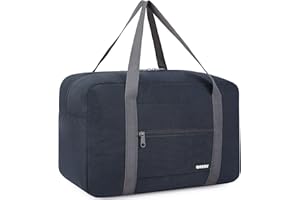 Ryanair Handgepäck 40x30x20, 40x20x25 Handgepäck Tasche für Flugzeug Reisetasche Klein Faltbare Sporttasche Weekender Koffer für Herren und Damen von WANDF(Dunkelblau 20L)