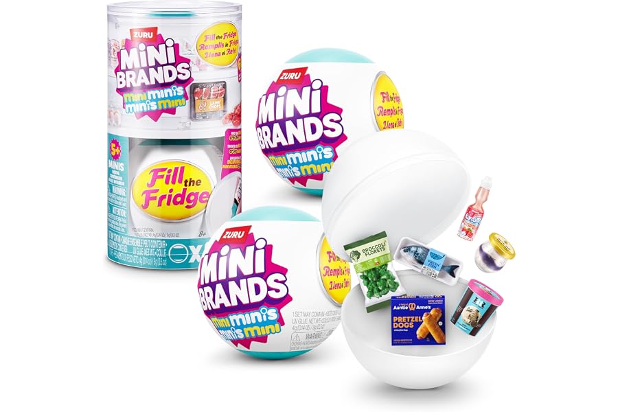 Cápsula Mini Brands Fill The Fridge Mini Minis Serie 1 de ZURU, Juguete Coleccionable en Miniatura, Paquete Oculto, Mini répl