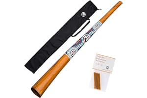 Australian Treasures - DIDGERIDOO WOOD 51''- hand-painted - fair traded - including beeswax and didgeridoobag. Didgeridoo for beginners