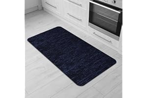 Comart - Alfombra para Cocina Nancy - Antideslizante - Lavable en Lavadora - Moderna Alfombra de Chenilla - para Pasillo y Cocina - Suave y Resistente - Made in Italy - Azul - 50 x 100 cm