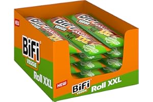 BiFi Veggie Roll XXL, Salamino in Morbido Panino, Snack Vegetariano, Formato Tascabile, da Gustare in Viaggio, in Ufficio o Quando fai Sport, Con Pepe, Coriandolo, Aglio, Confezione da 12 (12 X 70 g)