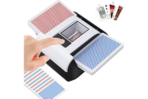 KPAW Automatischer Kartenmischmaschine mit Zwei Modi, Wiederaufladbare Kartenmischer Elektrisch für 1–2 Kartenspiele, Geräuscharmer Kartenmischmaschine für Poker, UNO, Blackjack, Skip-BO, Phase 10