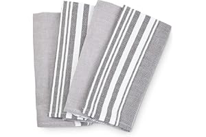 søstre & brødre 4er Set Jacquard Geschirrtücher Küchentücher im modernen Streifen-Design | Made IN EU | 100% Baumwolle - ÖKO-TEX Standard 100 | 50 x 70 cm - Anthrazit-Grau Streifen