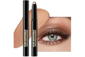 Erinde Metallic Pailleté Crayon à Paupières, Longue Tenue Waterproof, Formule Crémeuse, Bâton d'ombre à paupières High Pigmentes, Effet Lumière Instantané