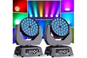 WZYBUTA 36 x 10W Teste Mobili RGBW LED Zoom Wash Luci Discoteca Spot Beam Luci da Palcoscenico Effetto Professionali DJ Disco Luce per Festa Club Natale-2PCS