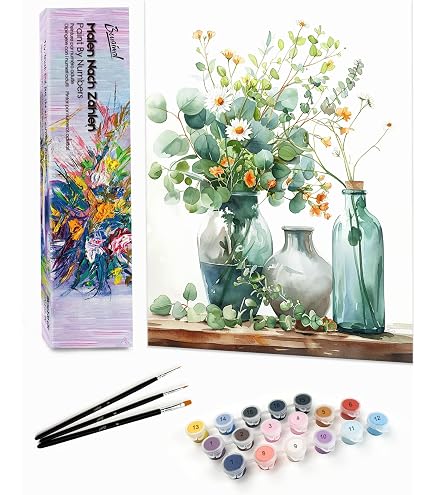 Kit Peinture Par Numéros Adulte - 40x50 Cm - Chat - Toile, Peintures Et Pinceaux Inclus - Activité Relaxante Et Créative - 4