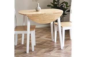 Julian Bowen Linwood Round Drop Leaf Table - Natural Top