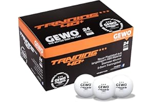 ‎GEWO GEWO Table Tennis Balls Training 40+ - 3 Stars Table Tennis Ball Made of ABS Plastic with Seam - High-Quality Plastic Training Balls, Diameter 40 + mm