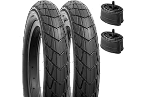 YUNSCM 2-PCS 12.5 Pouces Route Vélo pneus 12 ½x2 ¼(57-203) and 12.5 Pouces Vélo Chambre à air Schrader Valve Compatible with 12 1/2x2 1/4 Vélo Bike pneus and Chambre à air (Y-477)