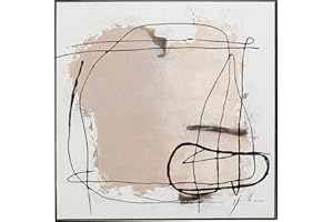 Kare Design Bild mit Rahmen Dust Grau, Leinwandbild, Wanddekoration, Baumwollleinwand, Abstrakt, Modern, Wohnzimmer, Schlafzimmer, Flur, Massivholz Rahmen, handgemalte Details, 100x100cm