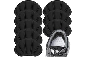 FFWHKON Fersenkissen-Pads, Netzstoff, selbstklebende Fersenpolster für Rückseite der Ferse, Fersenkissen verhindern zu große Schuhe für Damen und Herren, Schwarz, 8 Stück