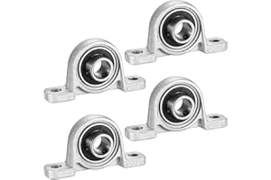 HEOZHUYI 4 szt. łożysk kulkowych ze stojakiem, łożysko kołnierzowe 12 mm, łożysko blokowe, łożyska ze stopu cynku do drukarek 3D, maszyn drukarskich (KP001) (średnica wewnętrzna 12 mm)