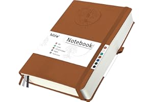 Mlife Notatnik W Linie B5 Z Motywem Drzewa Życia, 300 Stron, Papier W Linie 100 G/M2, Okładka Z Poliuretanu, Gumka, Uchwyt Na Długopis, 3 Zakładki, 19,5 X 25,5 Cm (Brązowy)