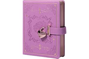 MGGAO Agenda avec serrure pour écrire, Journal en cuir dur PU avec serrure, Organiseur personnel B6 pour hommes et filles, 288 pages, papier ligné 100gsm