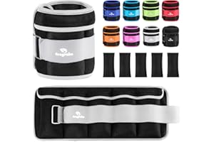 FRAGRAIM Pesas Tobillos Ajustables 1-1,5/2/3/4/5/6/8/10 kg Par con Pesas Extraíbles para Footing, Gimnasia, Aerobic, Fisioterapia