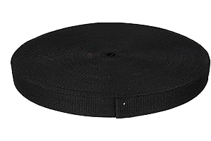 E-KURZWAREN Gurtband Polypropylen 2m oder 5m lang - 32 Farben Breiten: 20mm 25mm 30mm 40mm 50 mm (580 Schwarz)