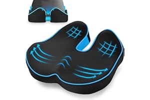 POOTACK Ergonomisches Sitzkissen mit Memory Foam, für verbesserten Sitzkomfort, geeignet für Bürostühle, Schreibtische und Gaming-Stühle