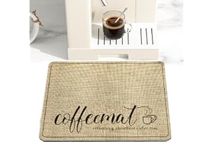 AUHSSAN Almohadilla de café 60x40cm, almohadilla de secado de la encimera de la cocina, almohadilla antispra, soporte de Goma adecuado para el estante de la cafetera de espresso debajo de la cafetera