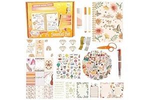 ROEOWENE 155PCS Kit Scrapbooking DIY Journal Accessoire Scrapbooking Materiel Kit avec Autocollant Scrapbooking Accessoires Set Carnet Stickers DIY Cadeau Adolescente pour Calendrier- Bohème