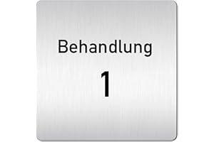 Türschilder24 XXL Schild - Türschild • 125 x 125 mm • Behandlung - Behandlungsraum • 1,5 mm Aluminium Vollmaterial • 100% Made in Germany (Behandlung 1)