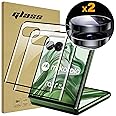 Lemxiee Screen Protector for Motorola Razr 50 Ultra & Moto Razr 60 Ultra Tempered Glass [2+1 Pieces] Camera Protection + HD 9H Hardness Screen Protector Film Screen Protector