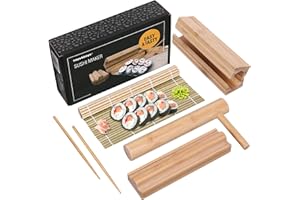 Toys4Boys Sushi Maker Set-Sushi Set zum Selber Machen - Sushi Roller Bazooka -Sushi Kit -Bambusmatte Rollmatte Sushi Maschine-100% Bambus
