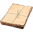LEATHER VILLAGE Watercolor Paper - 9.5 X 12 inches, 50 Sheets - Mixed Media Watercolor Paper - 150 GSM Thick Deckle Edge Virgin Cotton Handmade Paper - Vintage Toned