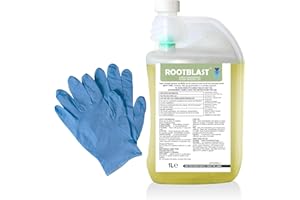RootBlast - RootBlast 360 Glyphosate Home Garden Weedkiller - 1L Bottle with Integral Measuring Device Pair - Includes Pair Of gloves - 1L Makes Up to 50L