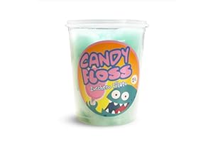 Fun Food Italia Zucchero Filato Pronto Da Mangiare - Gusto - Barattolo Da 20 G, Mela Verde