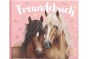 Depesche 13198 Miss Melody - Livre des Amis en Rose, avec Motif de Chevaux et Poney en Or, Livre des Amis avec 108 Pages à Noter et à décorer