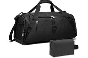 Rutiyoka Sac de sport et sac de voyage pour homme et femme, Noir , Duffels de sport