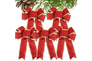 VINFUTUR 5 Pcs Weihnachtsschleifen Groß Weihnachtsbaum Bogen Schleife Weihnachtsbaumschmuck für Weihnachtsdeko Weihnachten Baum Weihnachtskranz Hochzeit Auto Hängende Dekoration
